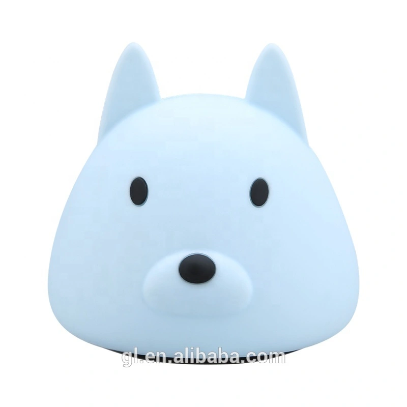LED Creative dog shape Touch Sensor Tap Control battery night light New style For Children Baby Kids Lamp Multicolor Silicone 1