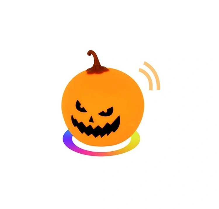 New style OEM 7- color Silicone Pumpkin Helloween Touch Tap Control battery night light For Children Baby Kids Lamp 1
