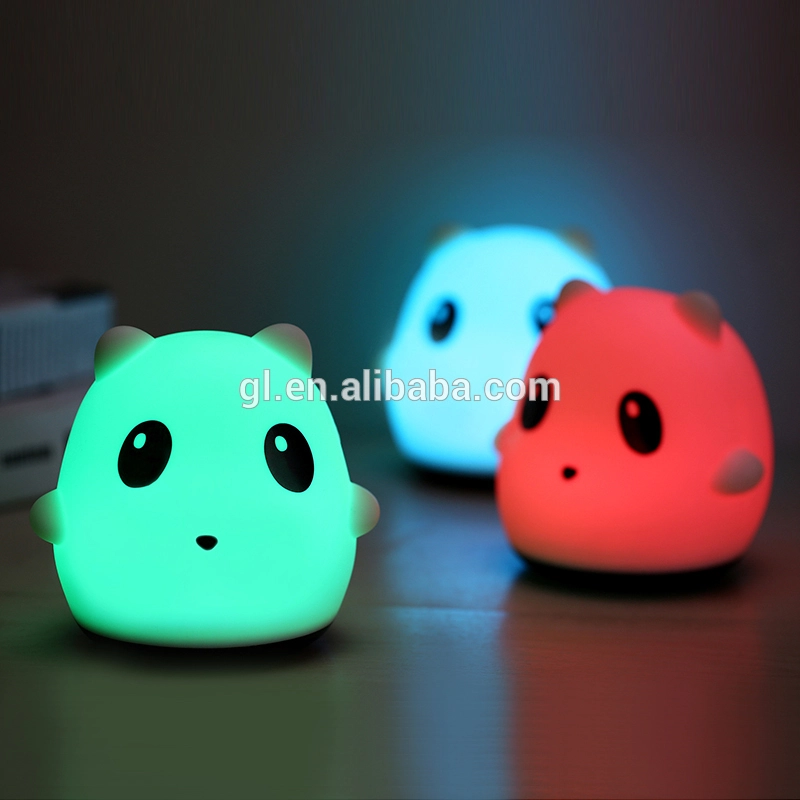 Bedroom Atmosphere Lamp Hand Pat Touch Control Color Changing Rechargeable LED Silicone Gel Night Light panda shape 1