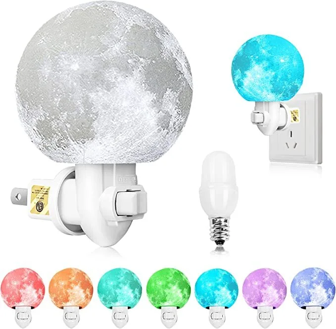 ETL USA GL-HS8 Gorgeous Color-changing moon light LED bulb with lamp base LED night light for indoor decoration 1