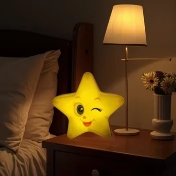 OEM Cartoon Star Led Night Light W095 With Switch Plug In Small Wall Lamp For Bedroom Kids 1