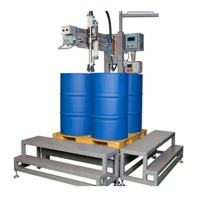 200l Drum 4 หัวฉีดเครื่องบรรจุน้ำมันดิน / ยางมะตอยอัตโนมัติเต็มรูปแบบจากล่างขึ้นบนสไตล์การบรรจุ 1
