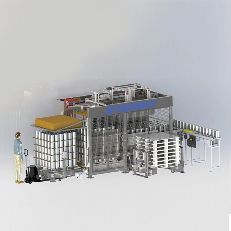 Automatische depalletiseer- en vatenbeladingsmachine 1