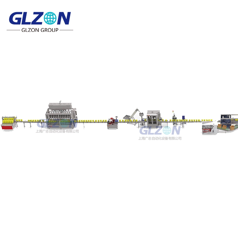 Linea di produzione di riempimento completamente automatica di olio lubrificante da 1-4 litri 1