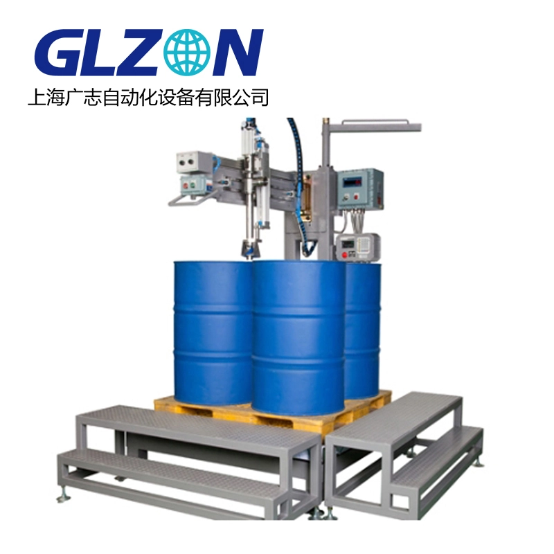 4 drums on pallet 1.5 ton filling machine with roller conveyor 1