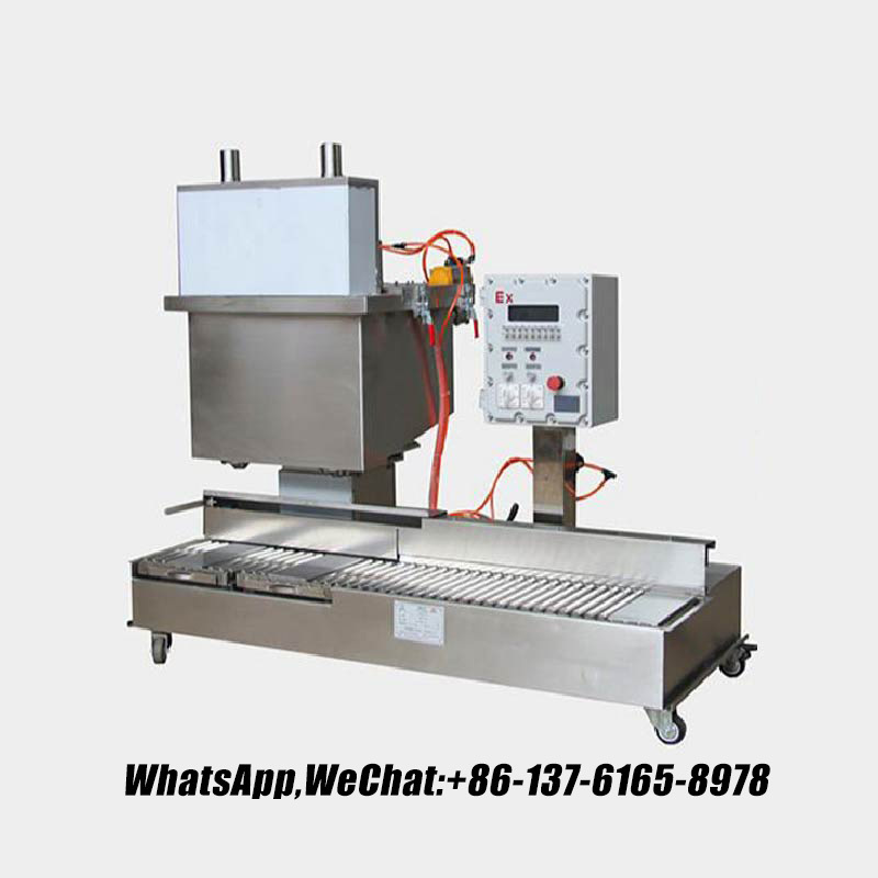 Double-head Ex-Proof 25 Liter Pail Filling Machine for Laundry Detergent Chemical Industry 2喷嘴油漆灌装机,自动灌装机,洗衣粉化工