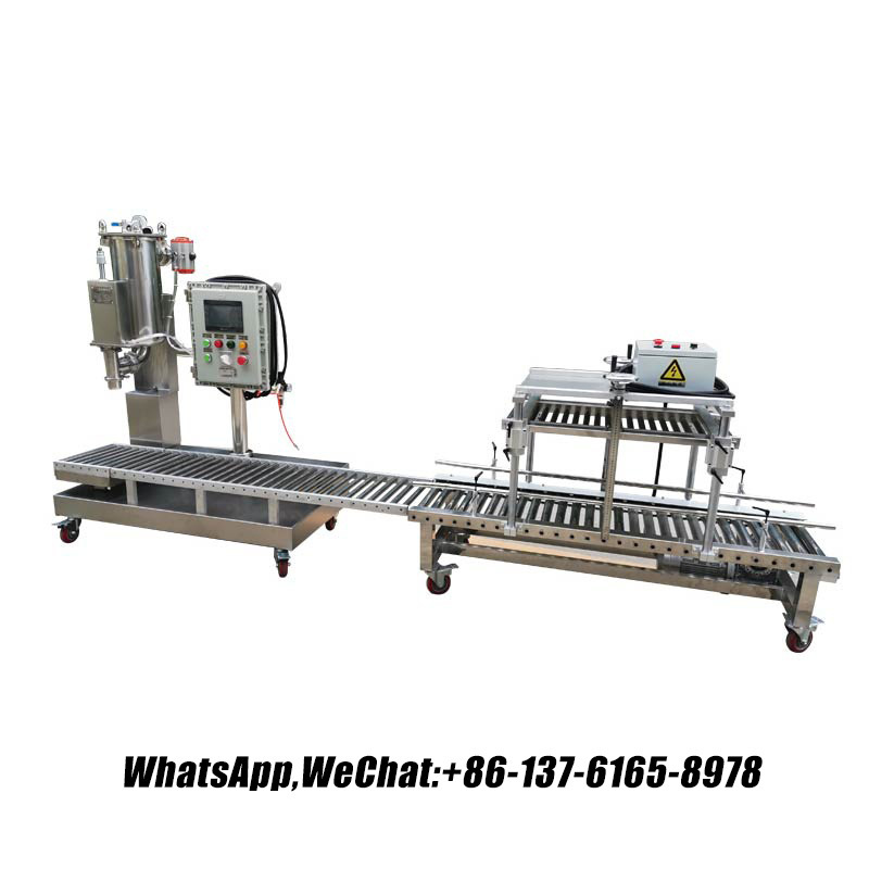 5 Gallon Weighing Filling Machine, Automatic Cap Placement, Suitable for Chemical, Paint, Coating, 半自动灌装机,化工,油漆涂料