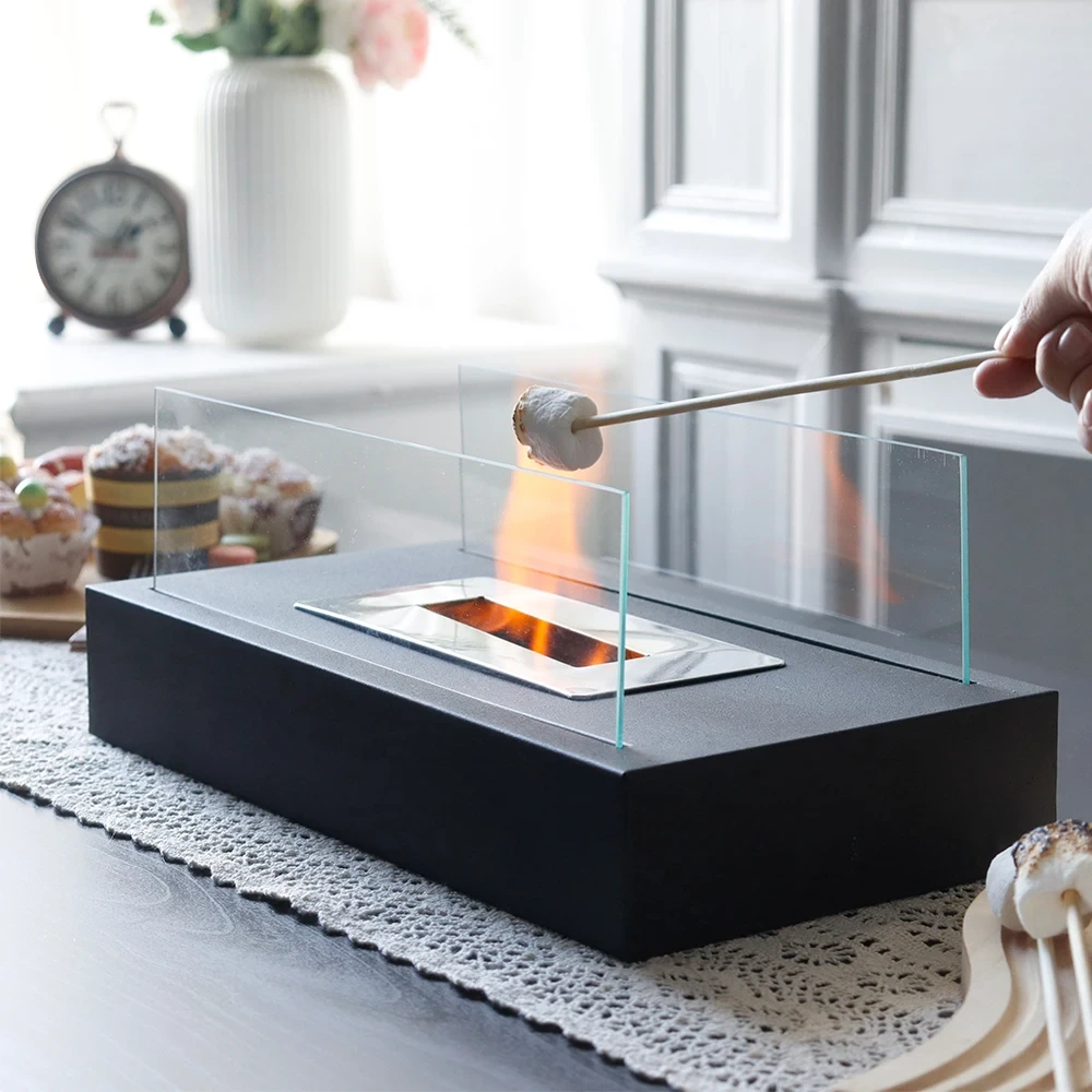 Hot Sale tafelhaard bio-ethanol rookloze vuurplaats Hoge kwaliteit echte vuurbrander voor binnen en buiten 1