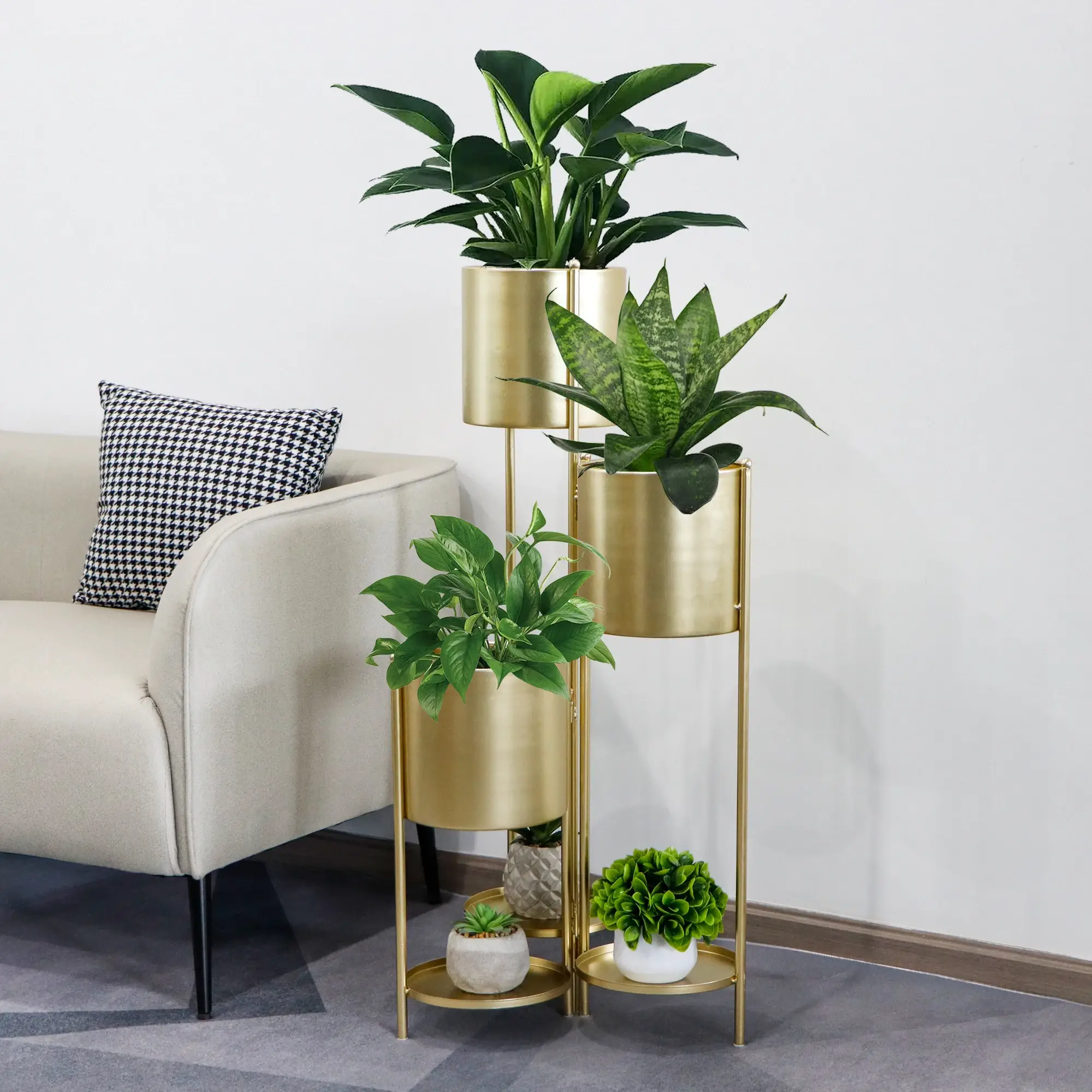 Gold Planter Stand Contemporary Wholesale - NEW IMAGE 3