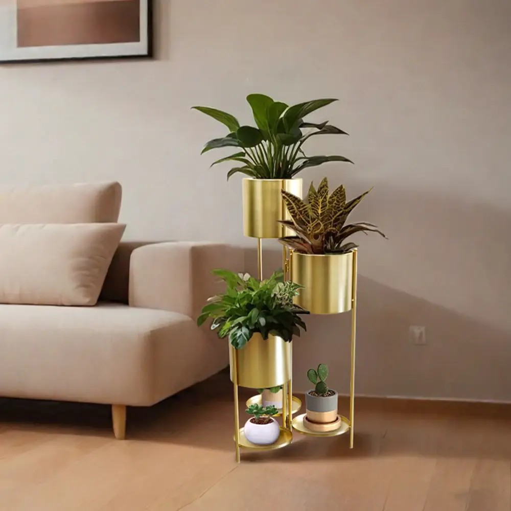 Gold Planter Stand Contemporary Wholesale - NEW IMAGE 5