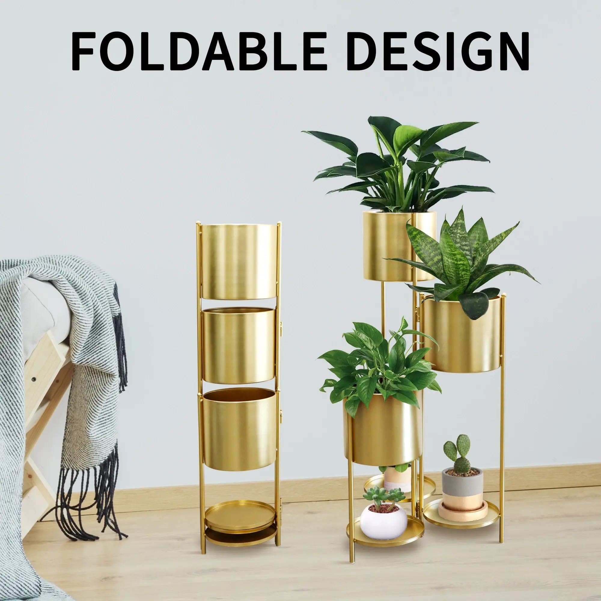 Gold Planter Stand Contemporary Wholesale - NEW IMAGE 6