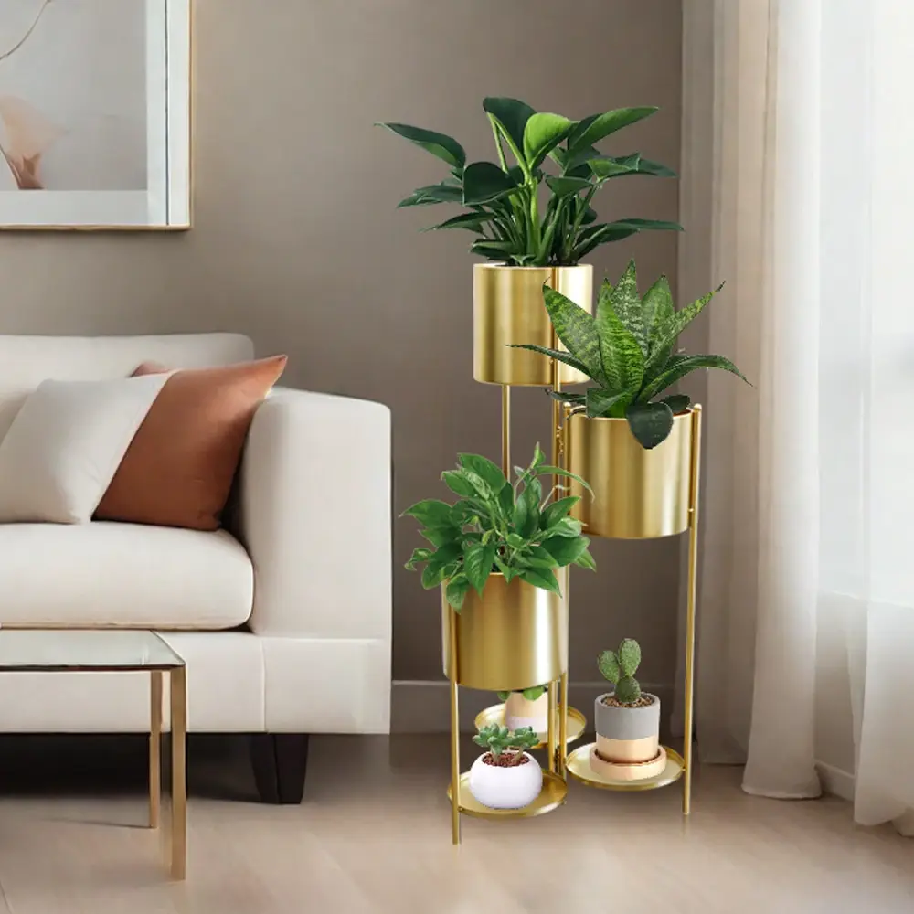 Gold Planter Stand Contemporary Wholesale - NEW IMAGE 4