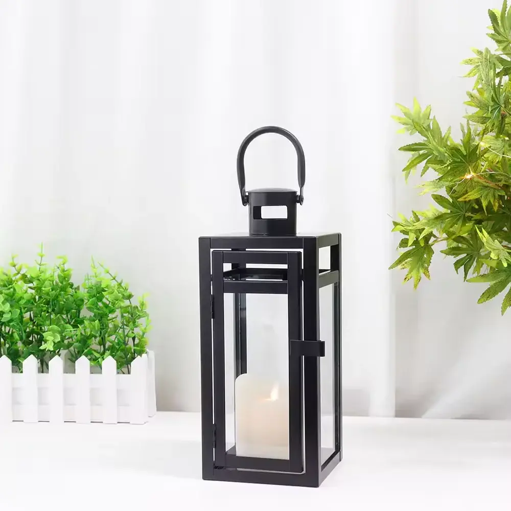 Square Pillar Candle Holders Silver by NEW IMAGE 2