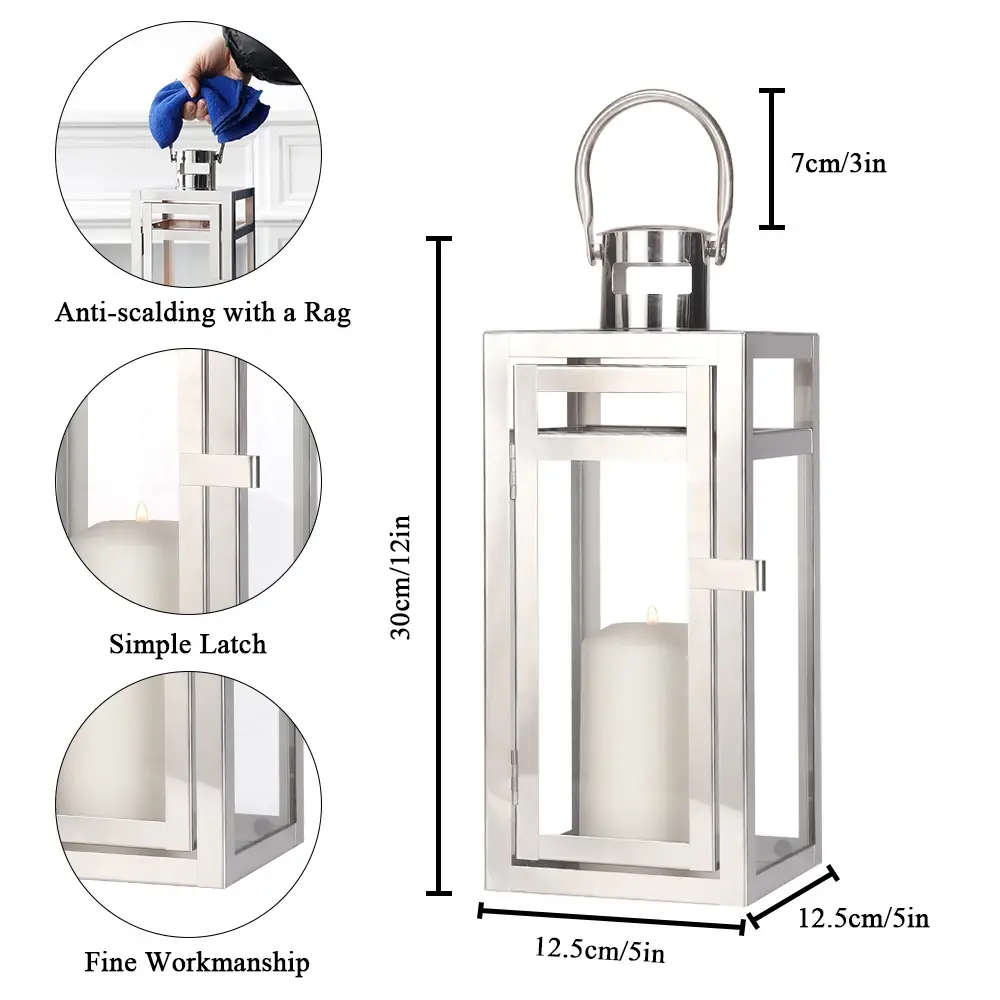 Outdoor Candle Holder Lantern 17.5*17.5*35cm Wholesale - NEW IMAGE 2