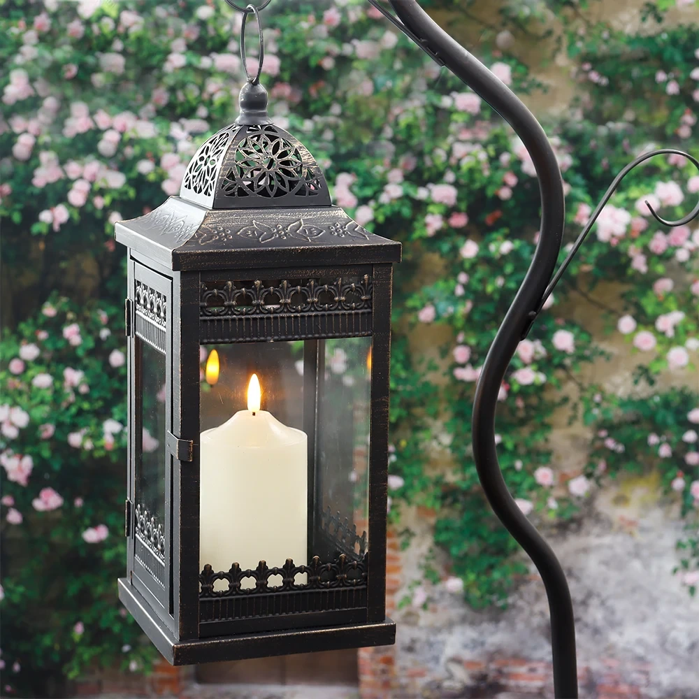 Lantern Candle Dubh Meánchearnóg Vintage le haghaidh Imeachtaí Faoi Dhíon & Allamuigh 1