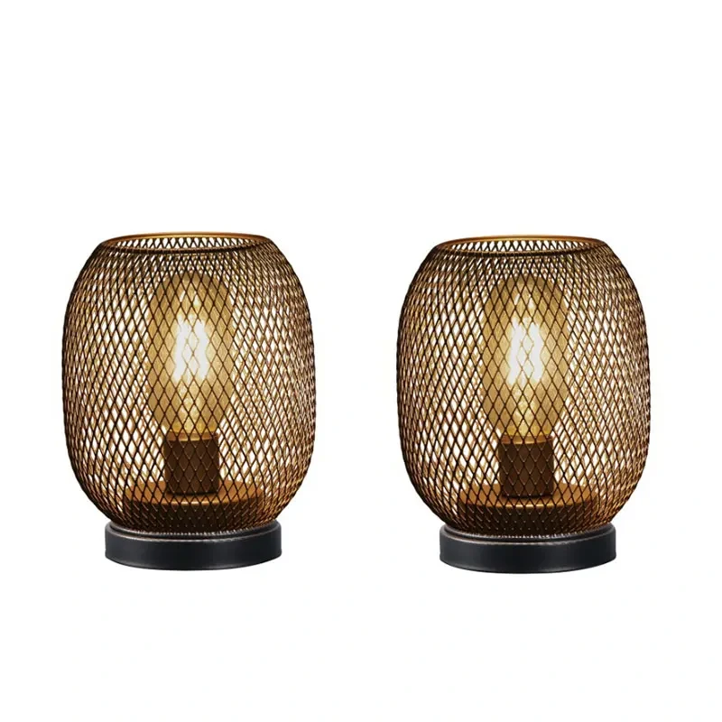 Metalen kooi led-lantaarn op batterijen nachttafellamp met led-lamp in Edison-stijl voor kindercadeau-huisdecoratie 1