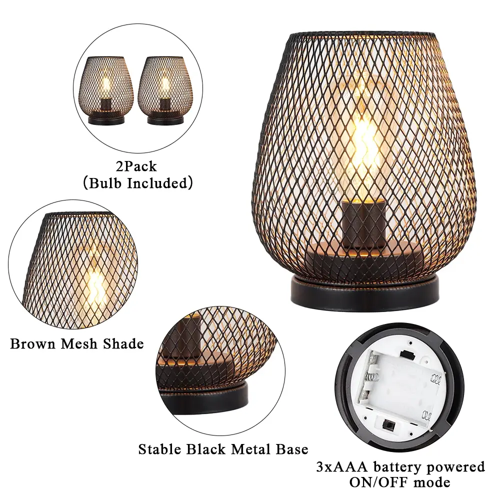 Battery Operated Table Lamps Metal - - NEW IMAGE 5