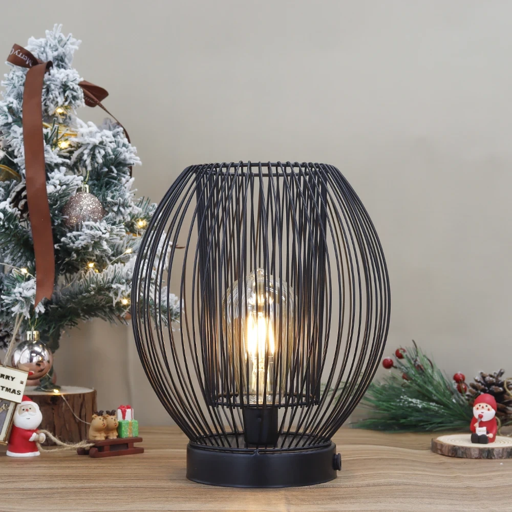 Vintage Ev Düğün Dekorasyon Işıkları Ferforje Led Masa Lambası Ev Için Pil Kumandalı Led Gece Lambası 1