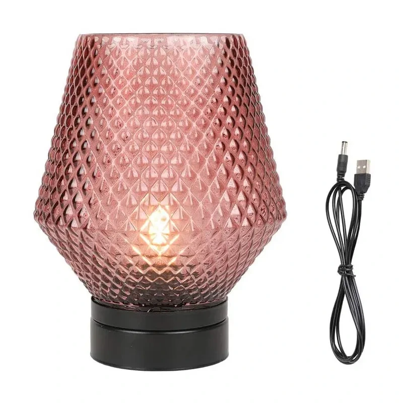 Lampă de masă decorativă de vânzare caldă Lampă caldă din sticlă de cristal Lampă portabilă Decorație interioară Casă romantică Restaurant Bar Led 60 1