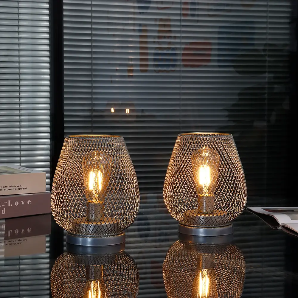 Black Birdcage Table Lamp 3AAA Battery by NEW IMAGE 7