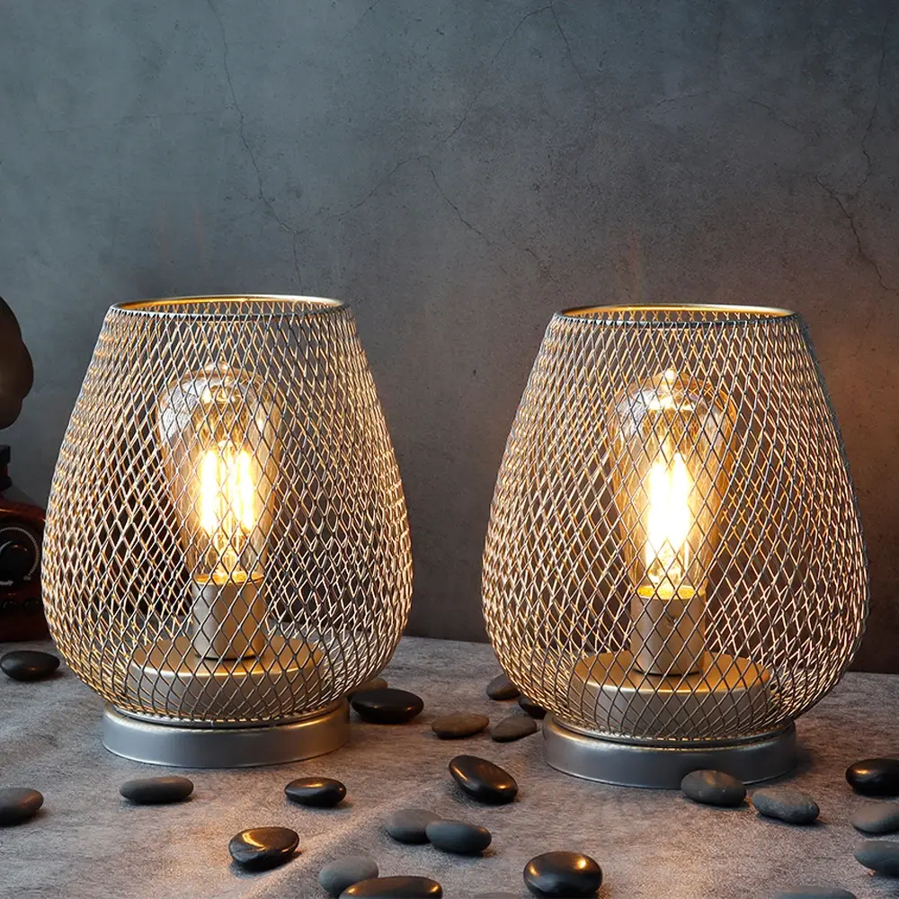Black Birdcage Table Lamp 3AAA Battery by NEW IMAGE 4