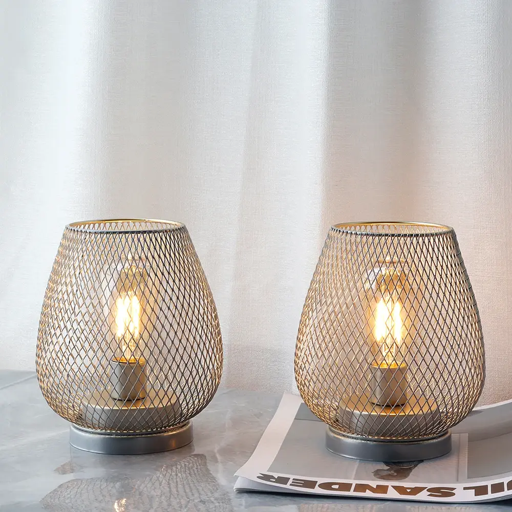 Black Birdcage Table Lamp 3AAA Battery by NEW IMAGE 3