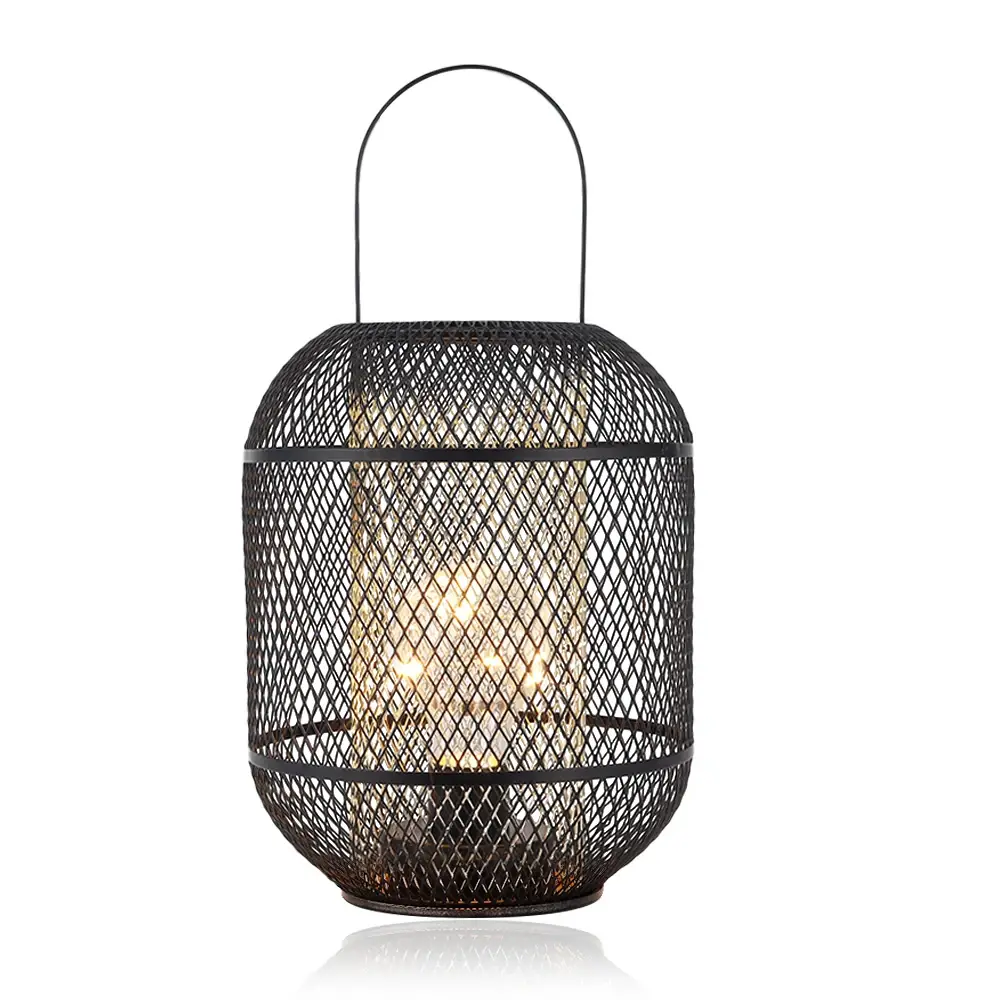 Metal Cage Table Lamp Black - - NEW IMAGE 2