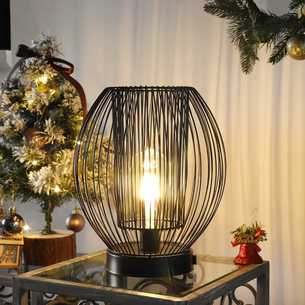 Black Birdcage Table Lamp 25.00 * 25.00 * 28.00 Cm - - NEW IMAGE 5