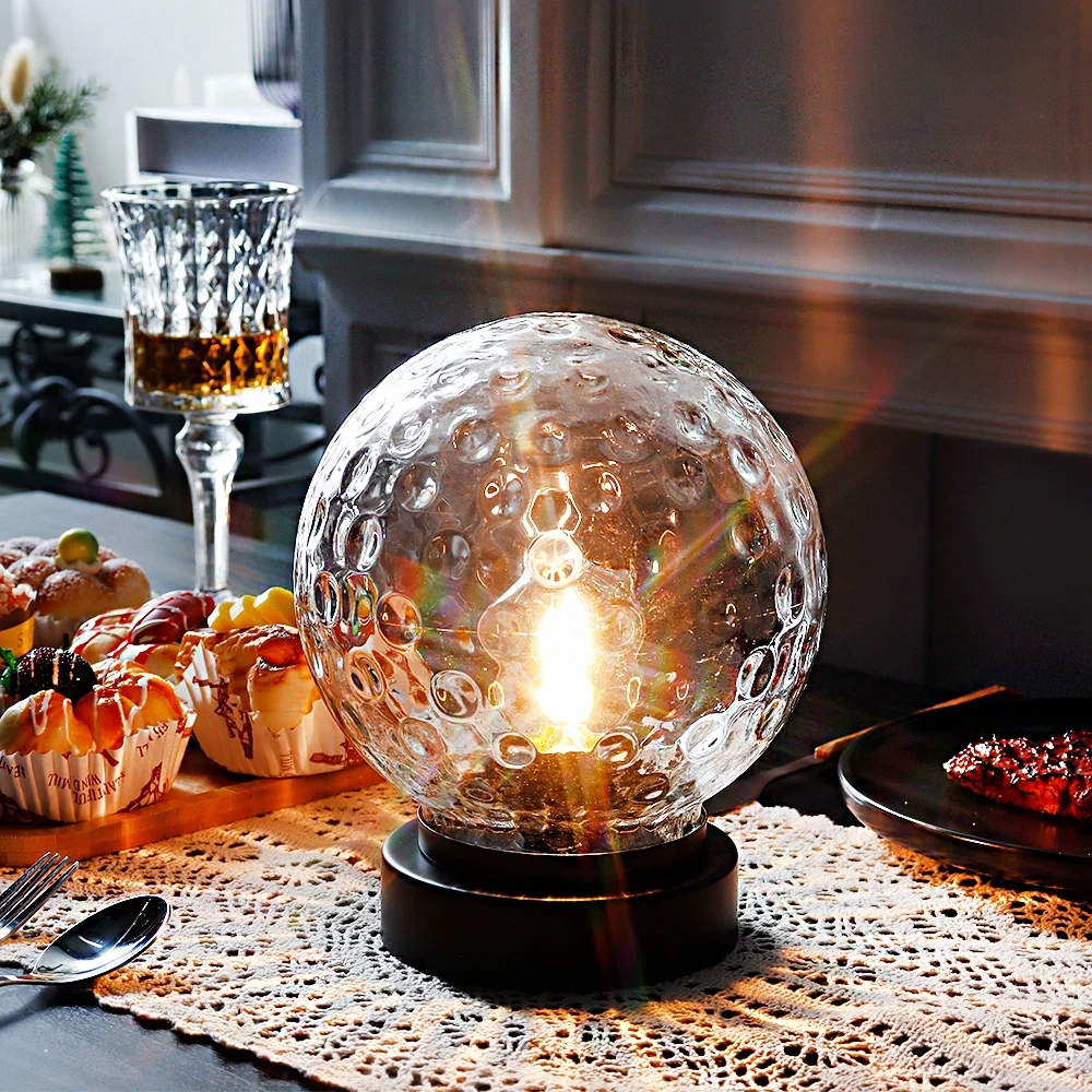 Ball Shape Glass Led Table Lamp Battery Operated Night Light Gifts For Kids Living Room Home Holiday Decoration 1
