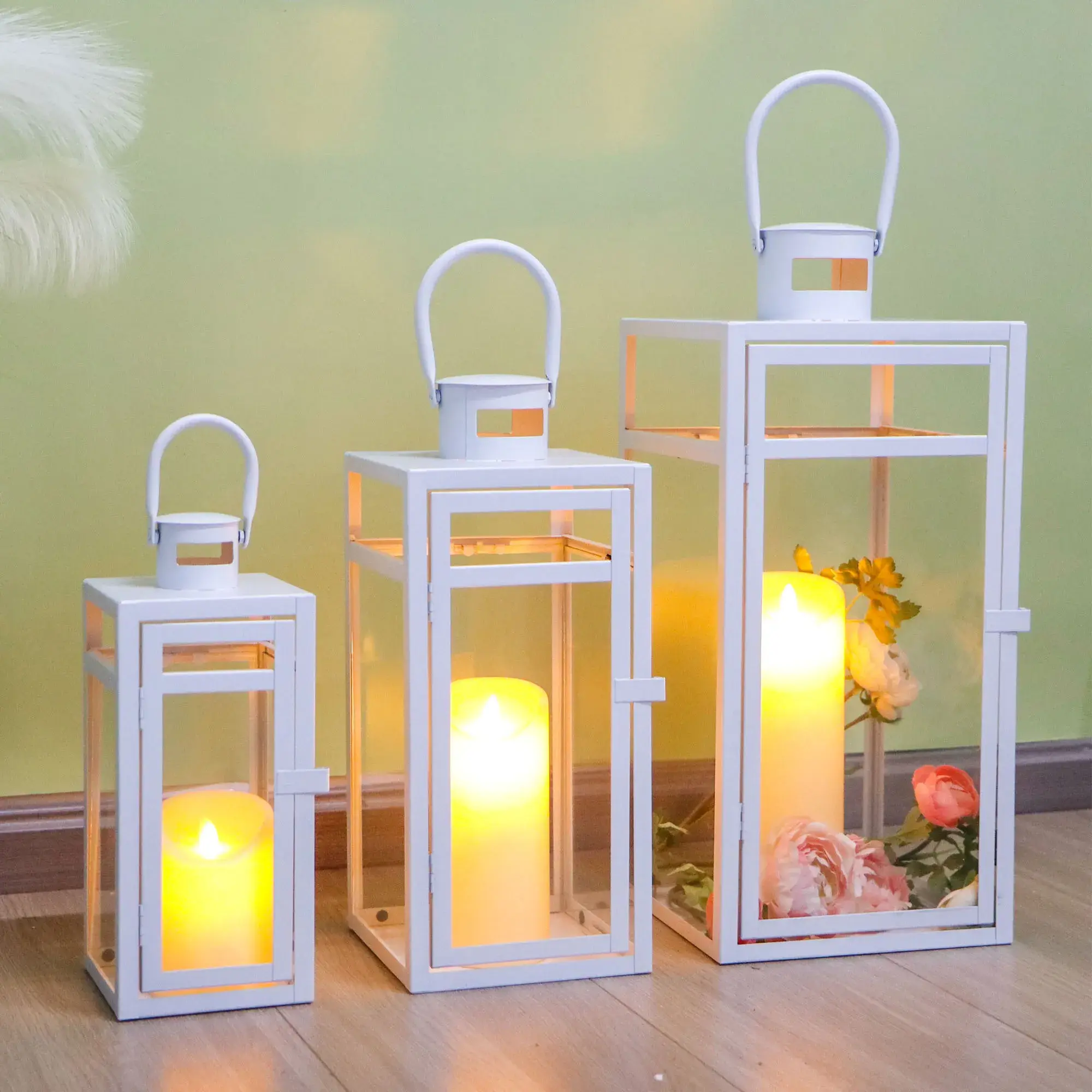Black Candle Lantern 12*12*30cm - - NEW IMAGE 1