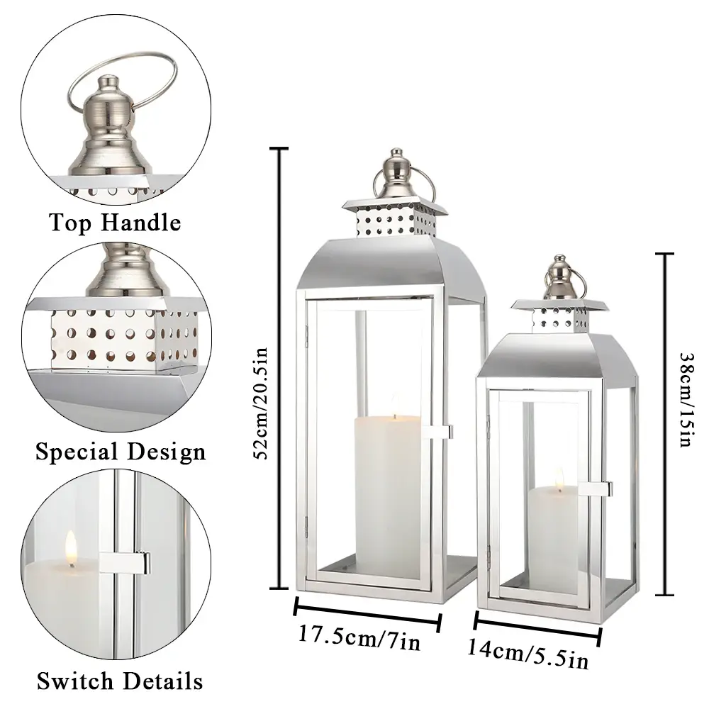 Metal Candle Lantern Home Lighting Decoration - - NEW IMAGE 7