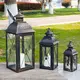 Hurricane Lanterns for Candles Iron & Glass - - NEW IMAGE 1