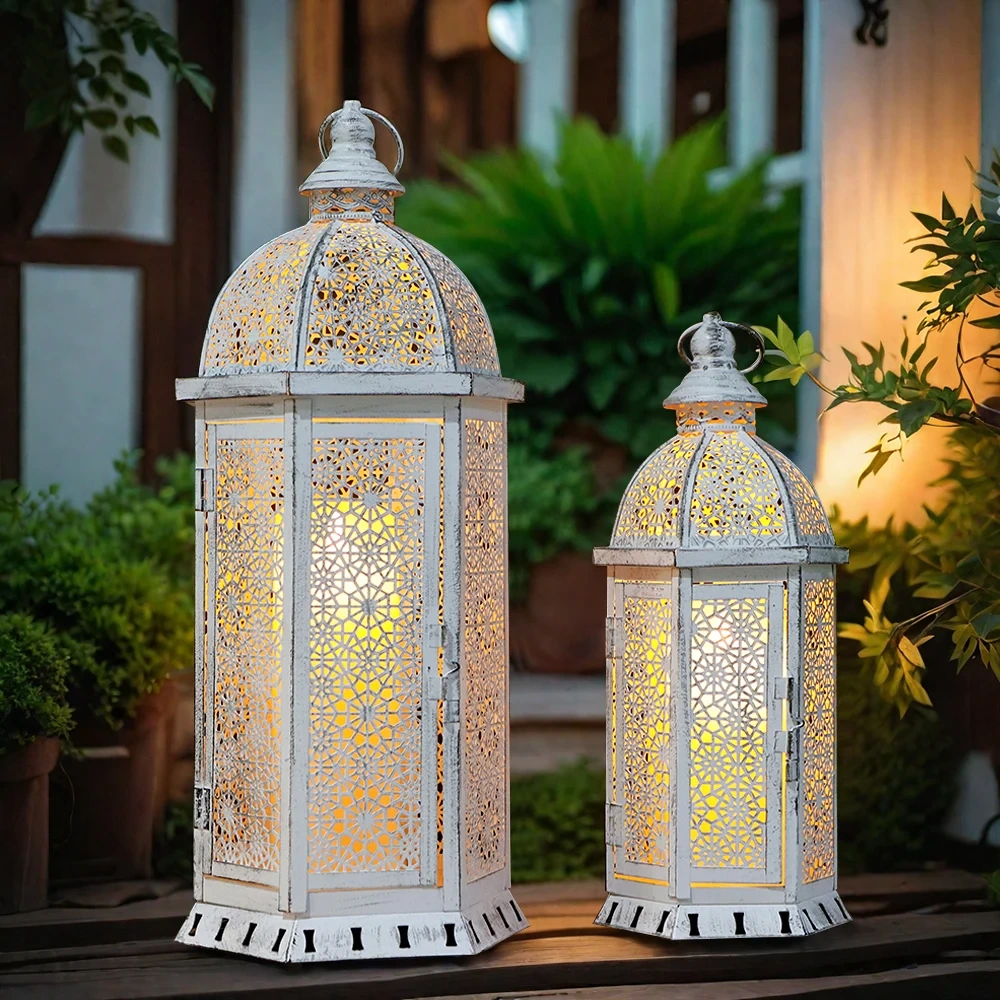 Lantern Bán Móra Antique Lantern Maisiúcháin Bainise Mharacó Socraigh Lantern Urlár Crochta Le haghaidh Decor Baile 1
