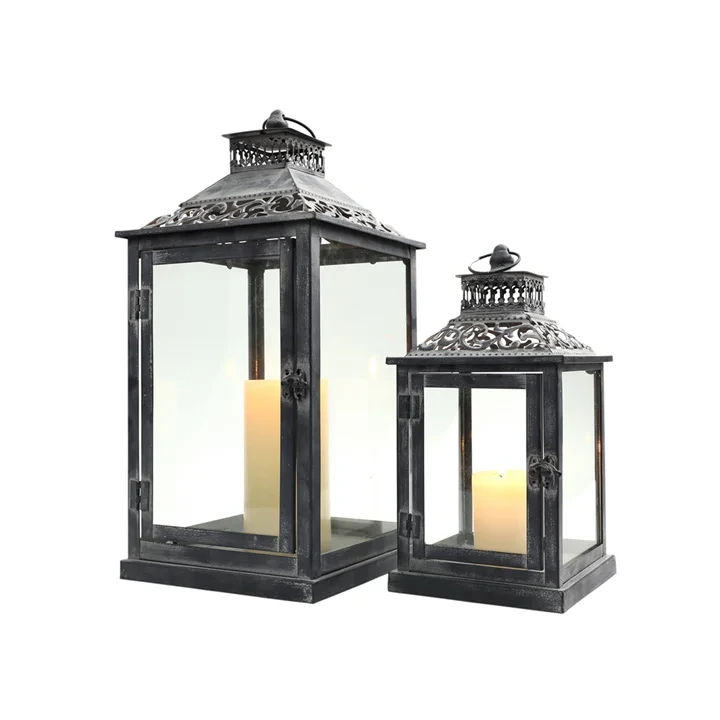 Linterna de vela al aire libre para jardín decoración del hogar boda linterna de metal 1