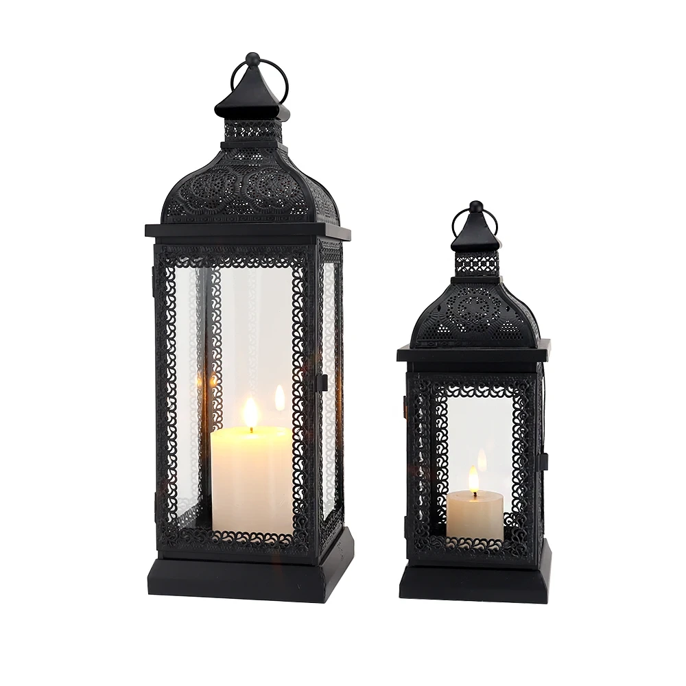 Lanternă metalică pentru lumânări pentru nuntă/petrecere, decorațiuni pentru casă Suport pentru lumânări rezistent la vânt 1