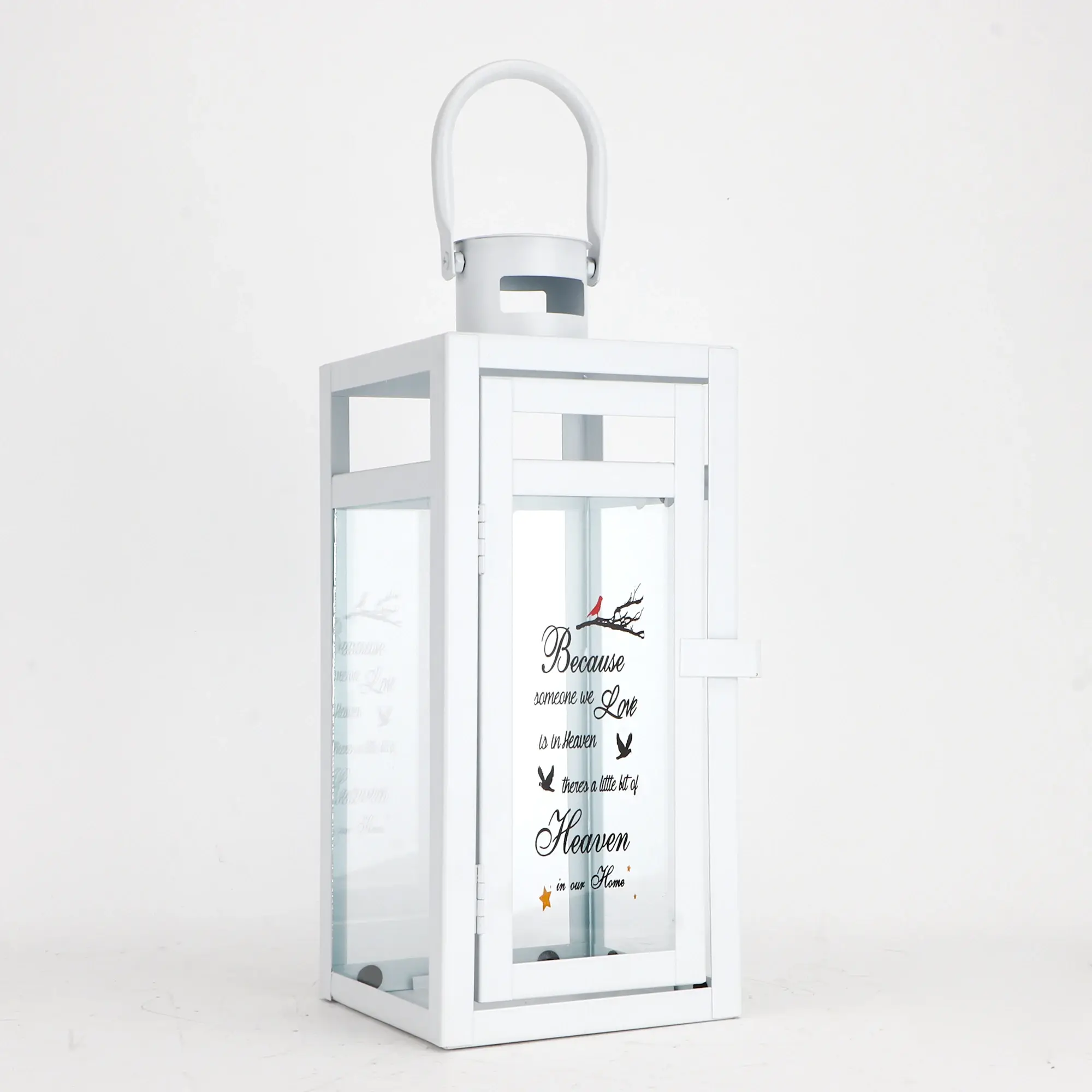 Hanging Lantern with Candle Iron & Glass by NEW IMAGE 5