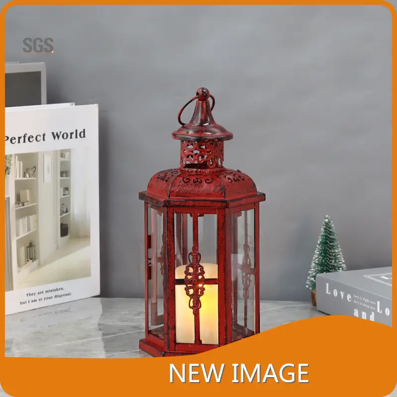 Candlestick Lantern Iron - - NEW IMAGE 1