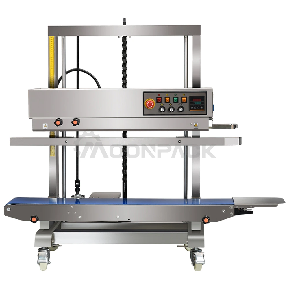 FR-1200-SS vertical automatic continuous sealing machine for large bags with ink wheel coding 1
