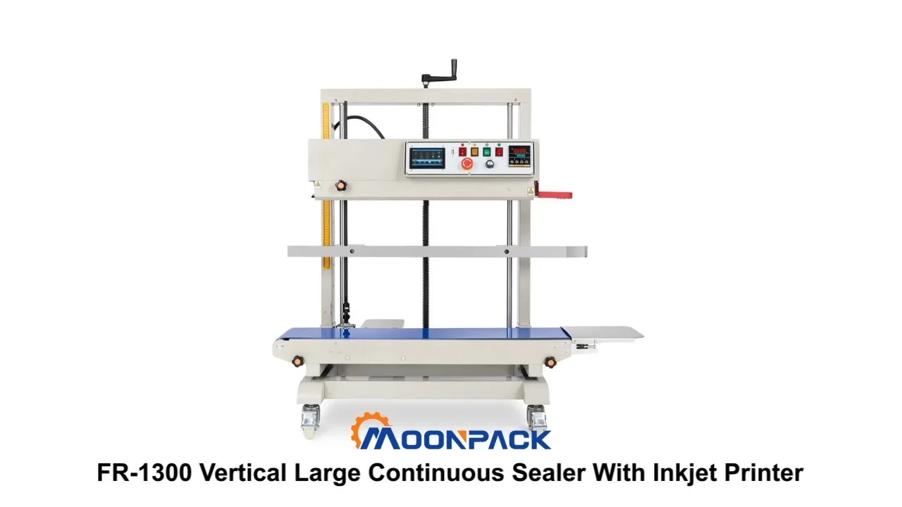 FR-1300 vertical automatic large pouch continuous sealing machine with inkjet printer 1