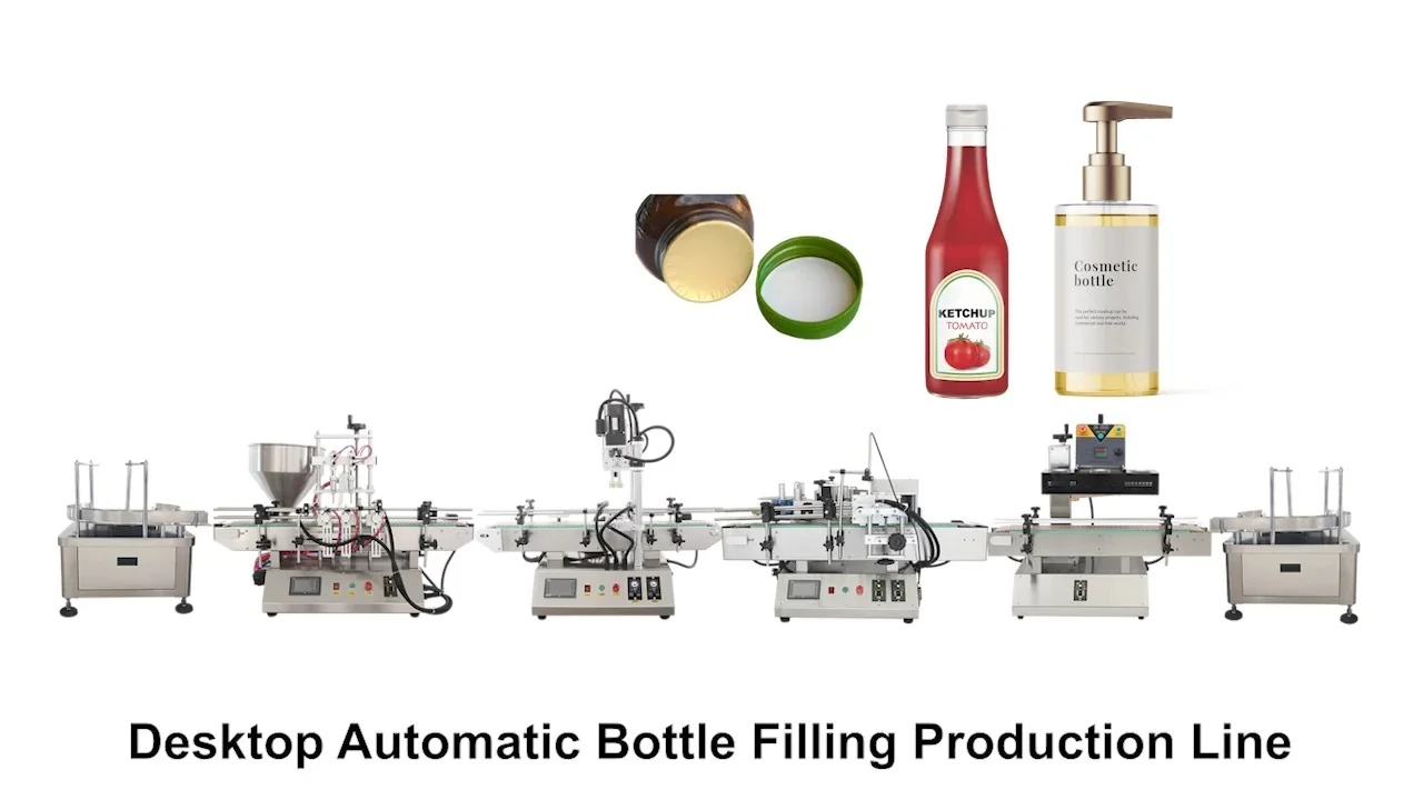 Automatic Small Desktop Liquid Bottle Filling Capping And Labeling machine 1