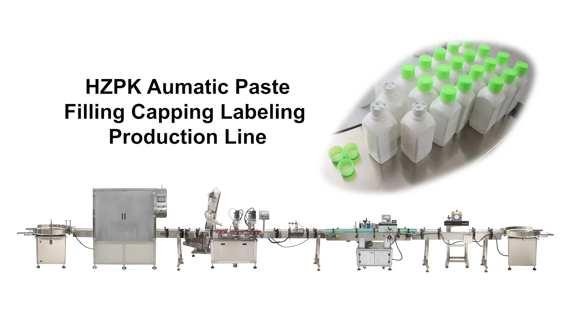 HZPK Automatic Paste Bottle Filling Capping Packing Production Line 1
