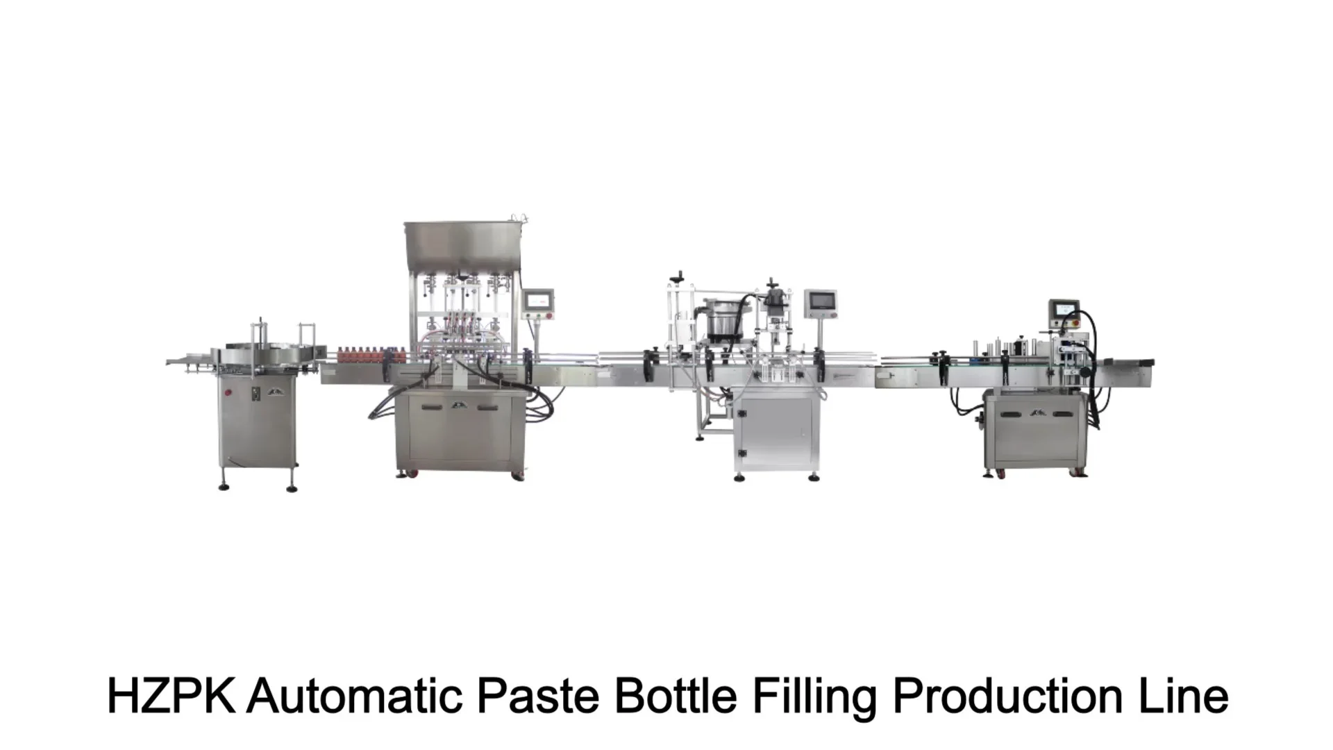Fully Automatic 4 Head Paste Filling Capping Labeling Production Line 1