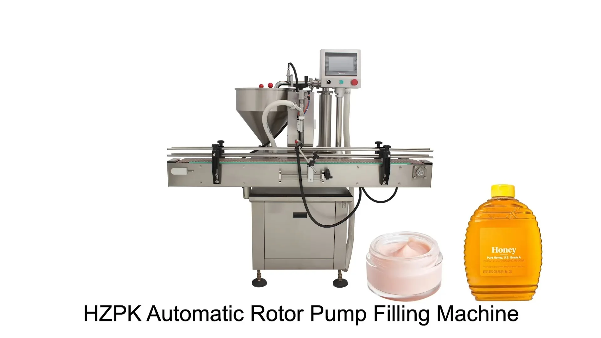 Automatic Paste Cosmetics Cream Bottle Rotor Pump Filler with Feeder 1
