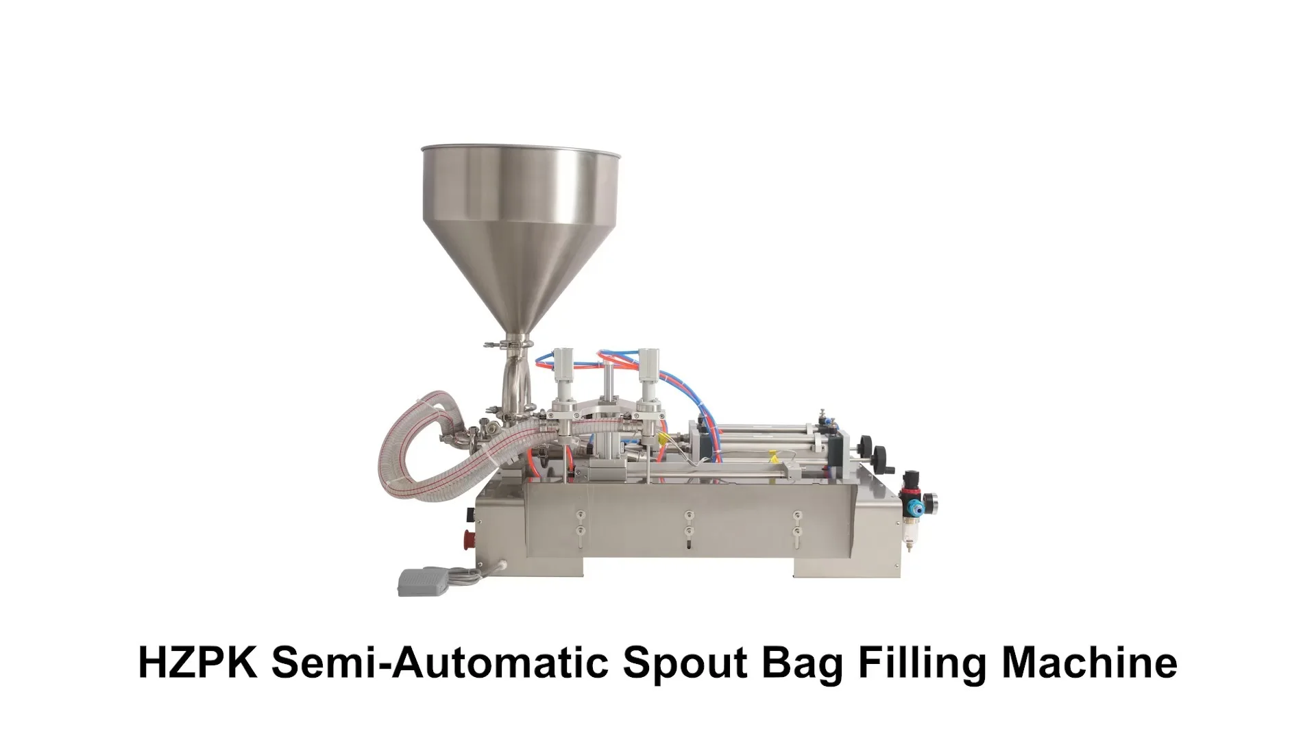 Semi-automatic 2-Head Liquid Paste Spout Bag Filling Machine 1