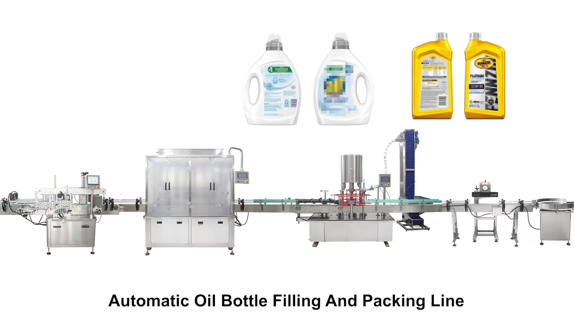 완전 자동화된 병 충전, 캡핑, 라벨링 및 포장 생산 라인 1