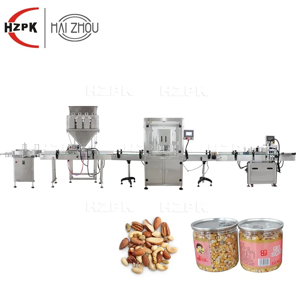 Automatic Granule Fill Seal Label Machine Line For Can 1