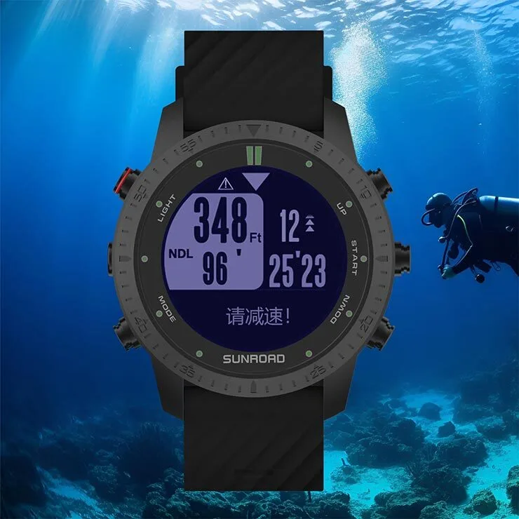 Reloj de ordenador de buceo profesional para hombre, relojes de buceo de 100M, altímetro, barómetro, brújula 1