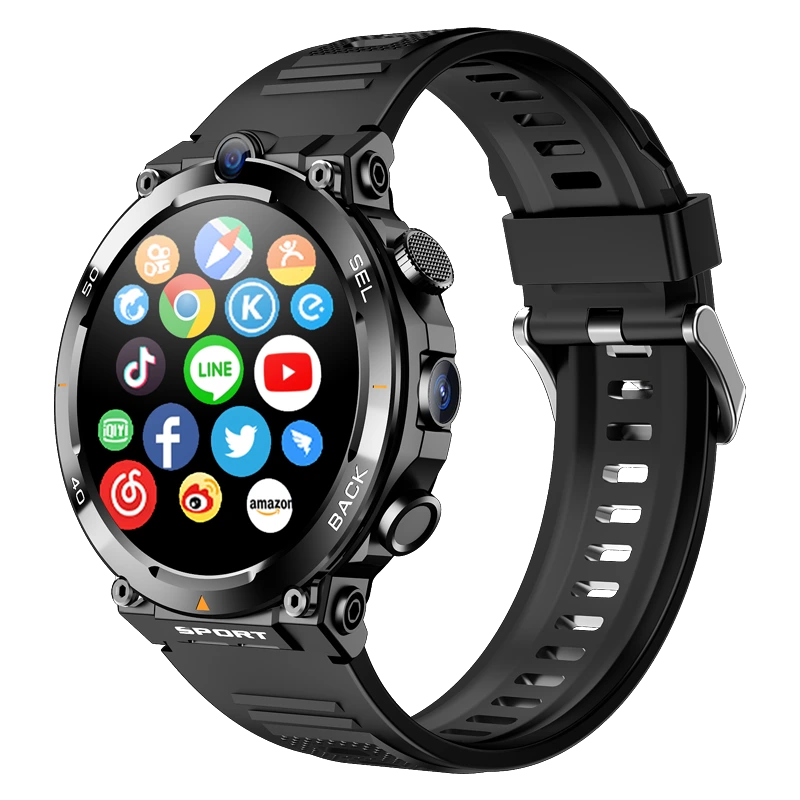 1.39 بوصة 900 مللي أمبير H10 4G ساعة ذكية GPS Smartwatch بوصلة الارتفاع متر الرياضة معدل ضربات القلب النوم أندرويد ساعة ذكية 1