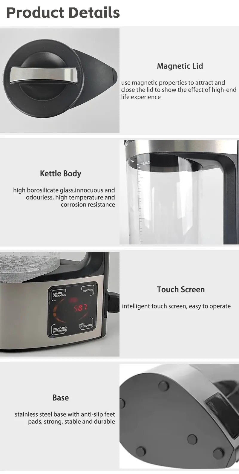 Titanium Anode High Borosilicate Glass and 304 Stainless Steel - - HOMIXE 6