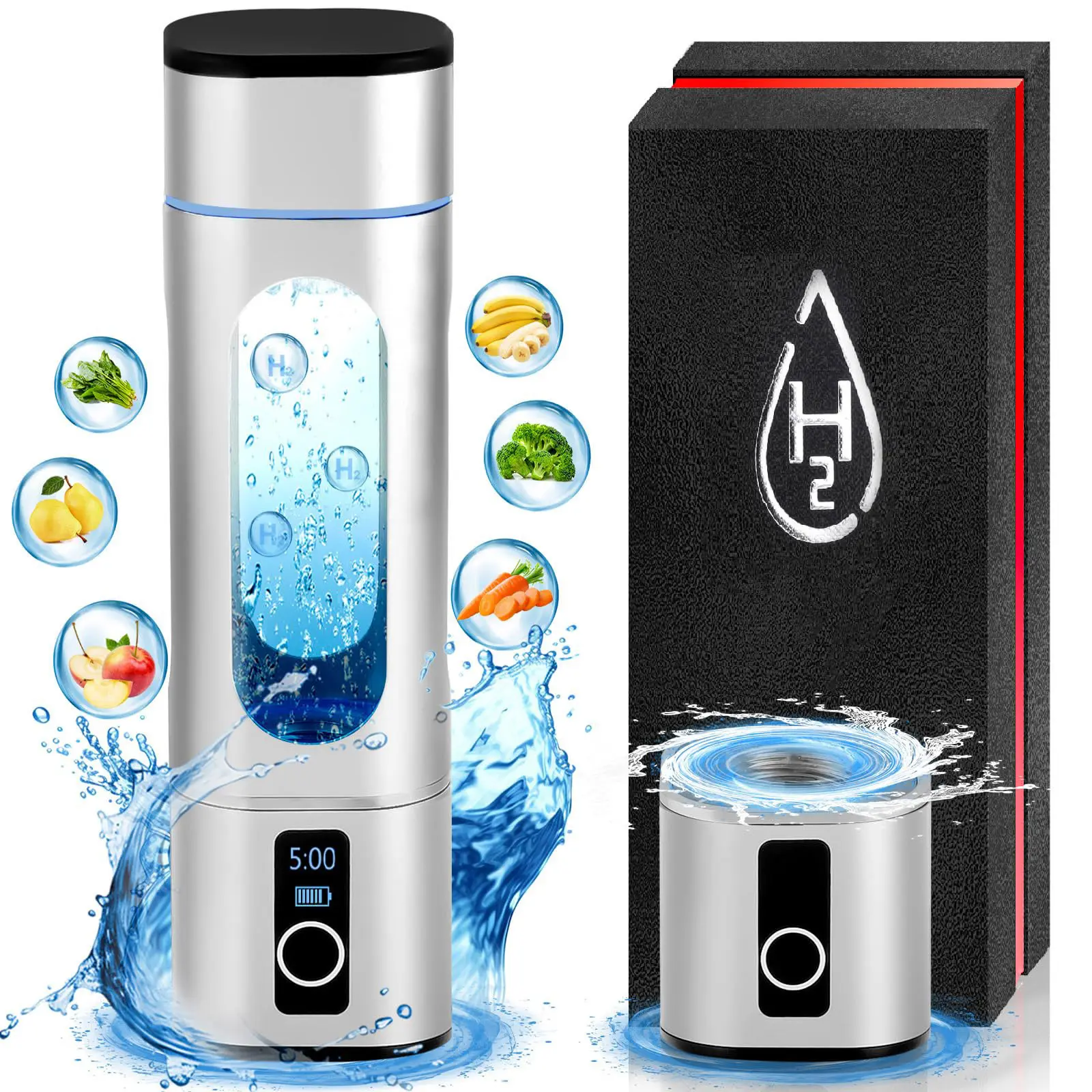 Ozone Fruit and Vegetable Washer Hydrogen Rich Water Bottle Cup by HOMIXE 3